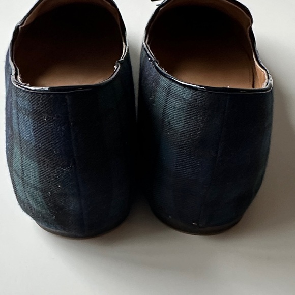 J Crew Tassel Plaid Slip-On Loafers in Dark Blue & Green - Picture 7 of 11